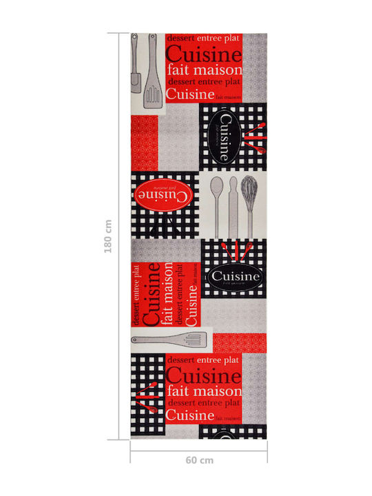 vidaXL Cuisine Kitchen Mat Runner with Anti-slip Underlay Red 60x180εκ.