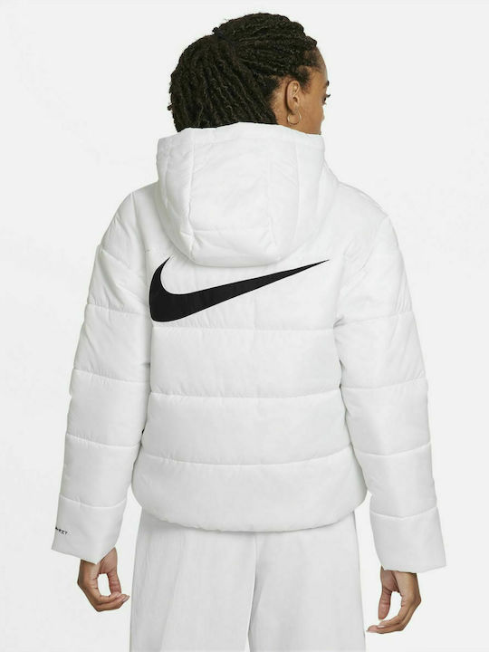 Nike Therma Fit Κοντό Γυναικείο Puffer Μπουφάν για Χειμώνα Λευκό DJ6995-100  | Skroutz.gr