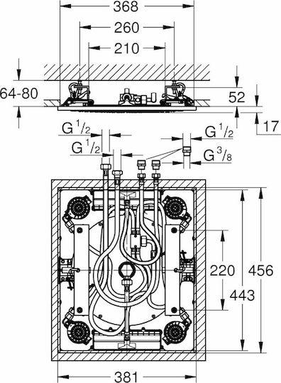 Grohe Rainshower Правоъгълници Капаче за душ 36.8x45.6см
