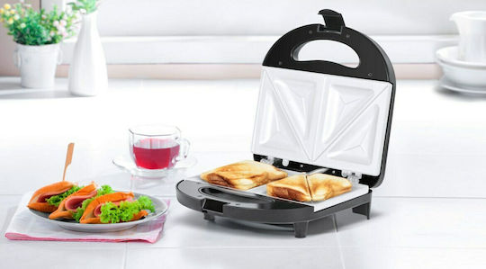 Teesa Τοστιέρα με Κεραμικές Πλάκες για 2 Τοστ 800W Inox