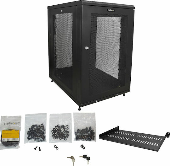 StarTech Επιδαπέδια Καμπίνα Rack 18U Μαύρο RK1833BKM