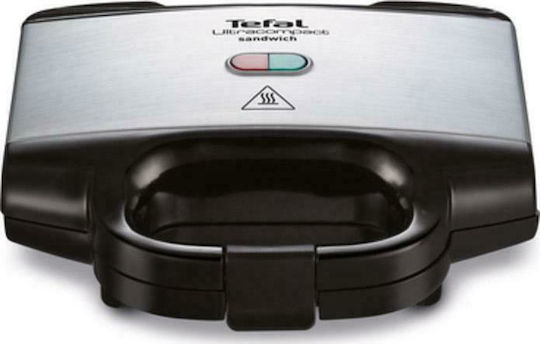 Tefal Ultracompact SM157T Τοστιέρα για 2 Τοστ 700W Inox