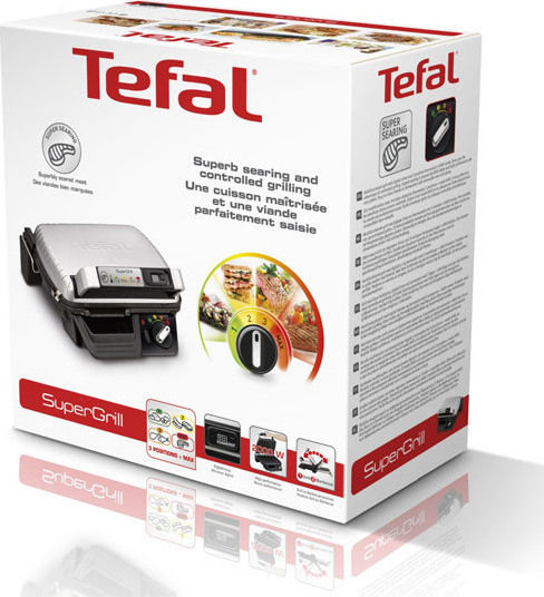 Tefal Supergrill Сандвич тостер грил с подвижни плочи 2000W Inox