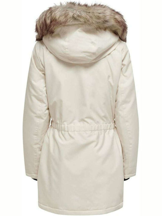 Women's Long Parka Jacket for Winter with Detachable Hood Ice