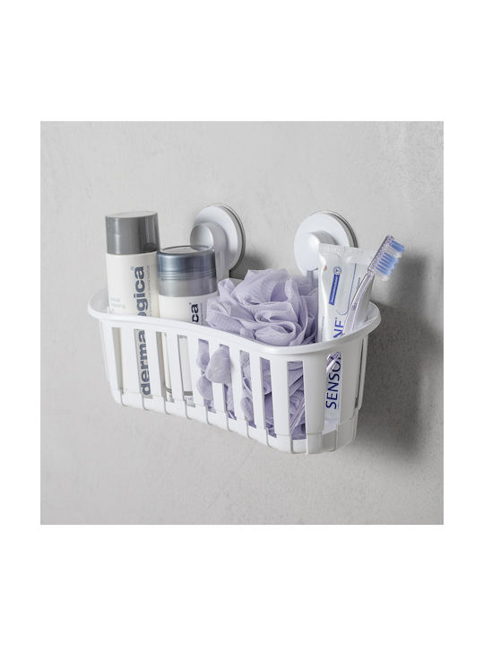 Bathlux 30133 Wandmontiert Schwamm-Halter Kunststoff mit Saugnapf Weiß