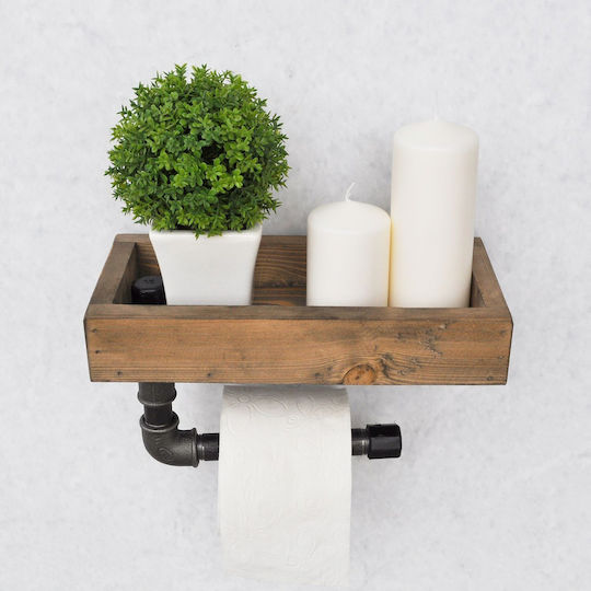 HomeMarkt Wall-mounted Paper Holder Metallic Brown