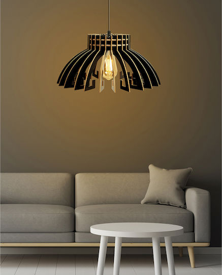HomeMarkt Висящо Осветително Тяло Черно с Цокъл E27 54x6x65см