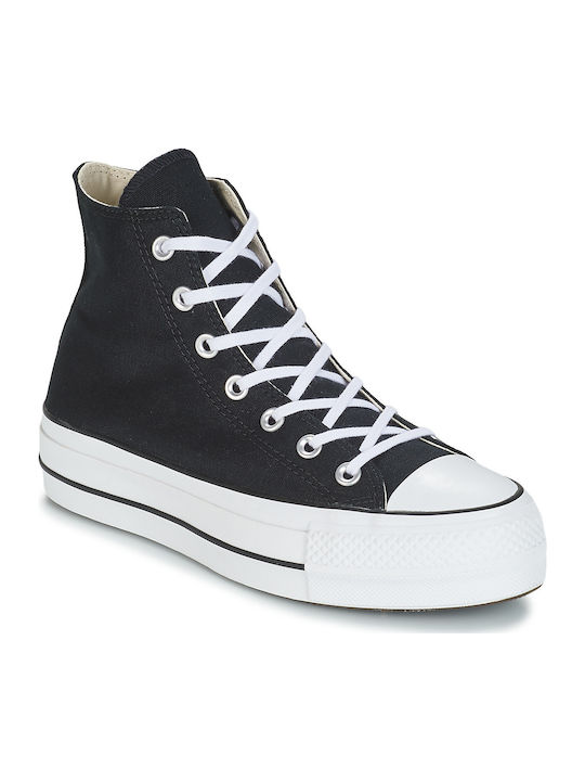 Converse Chuck Taylor All Star Lift High Top Flatforms Boots Black / White