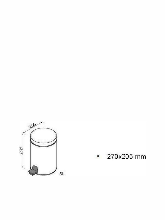 Geesa Standard 635 Inox Καλαθάκι Μπάνιου 5lt Ασημί