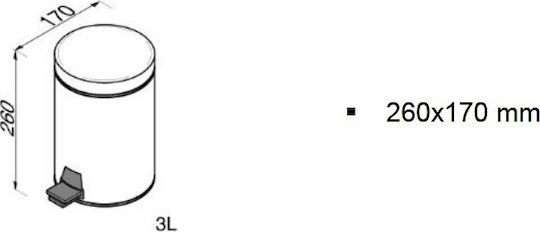 Geesa Standard Μεταλλικό Καλαθάκι Μπάνιου 3lt Black Matt