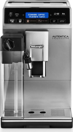 De'Longhi Autentica Automat Espressoare 1450W Presiune 15bar pentru Cappuccino cu Râșniță Argintie Etam 29.660.SB