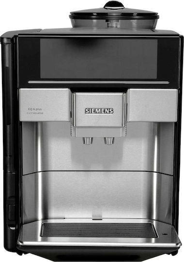Siemens Eq.6 Αυτόματη Μηχανή Espresso 1500W Πίεσης 19bar για Cappuccino με Μύλο Άλεσης Μαύρη TE657M03DE