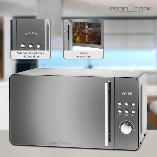 Profi Cook PC-MWG 1175 Mikrowellenofen mit Grill 20lt Inox