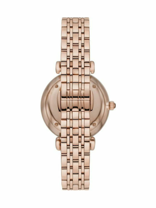 Emporio Armani Gianni T-Bar Women's Watch with Pink Gold Metal Bracelet