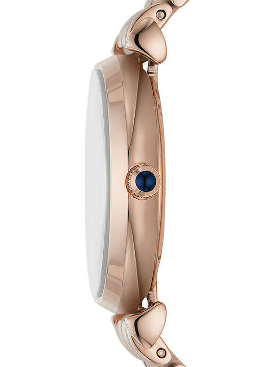 Emporio Armani Gianni T-Bar Women's Watch with Pink Gold Metal Bracelet