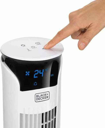 Black & Decker BXEFT48E Ανεμιστήρας Πύργος 45W με Τηλεχειριστήριο Λευκός