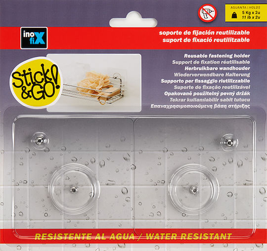 Inofix Plastic Hanger Kitchen Hook with Sticker Transparent 1294-0