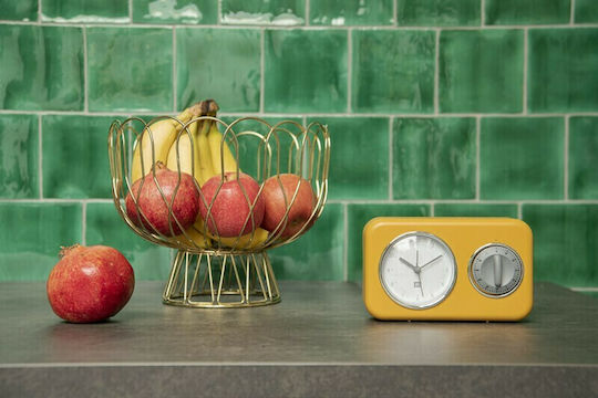 Present Time Wired Φρουτιέρα Μεταλλική Χρυσή 25x25x22εκ.