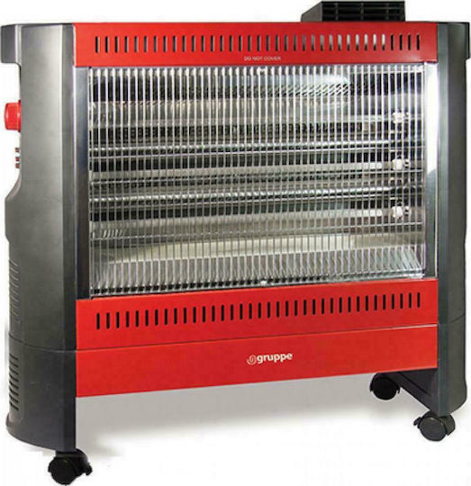 Gruppe NGF-24BFHR Heizung Quarz mit Thermostat und Lüfter 2400W Rot