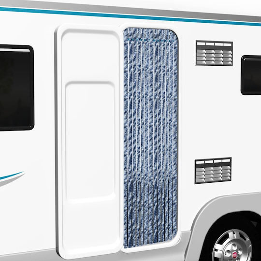 vidaXL Къртина за вратата Blue-White 90x200см 315127