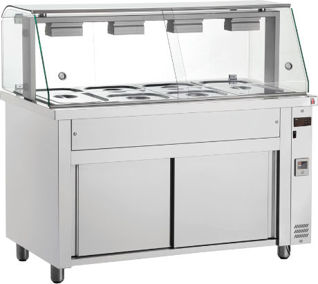 Inomak Beheizte Ausstellungsvitrine Ben Mari mit 5 Plätzen für Gastronomen und Leistung 5100W B179.5 x T70 x H131.5 cm
