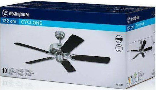 Westinghouse Cyclone Ceiling Fan 132cm Black / Silver