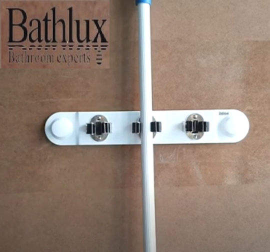Bathlux 30125 Mop & Broom Holder 87002FTR89WH 3pcs