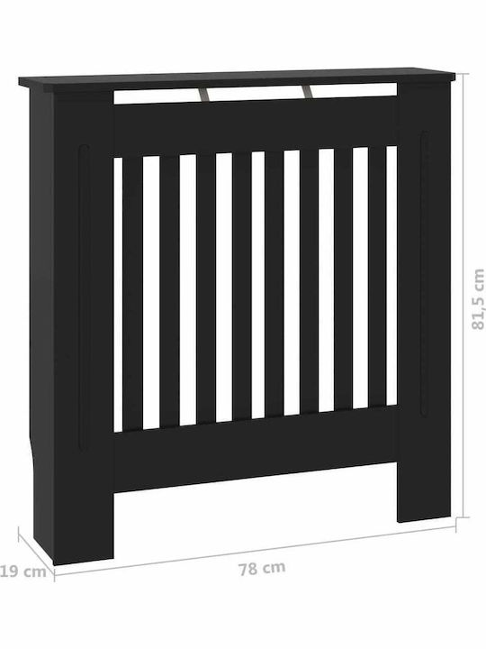 vidaXL Κάλυμμα Καλοριφέρ από MDF Μαύρο 78x19x81.5cm