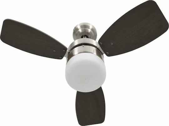 vidaXL Deckenventilator 76cm mit Leuchte Braun / Silber