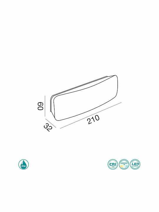 Gea Luce Dagr Wall-Mounted Outdoor Ceiling Light LED IP54 7W with Natural White Light
