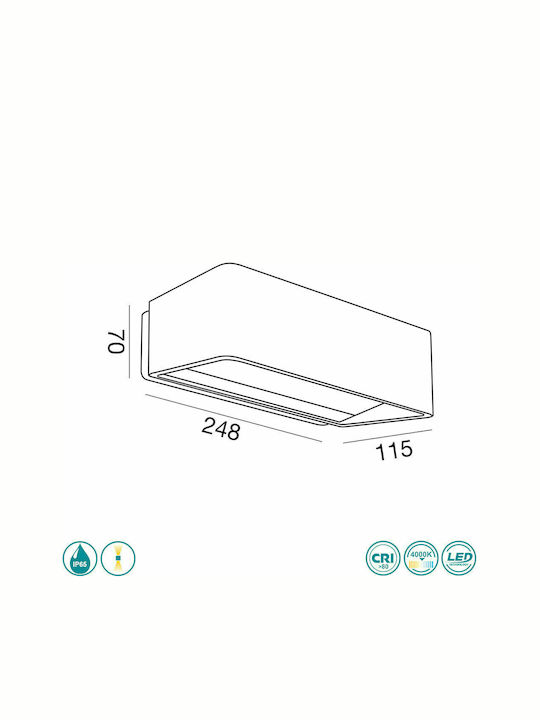 Gea Luce Haru Wall-Mounted Outdoor Ceiling Light LED IP65 13W with Natural White Light