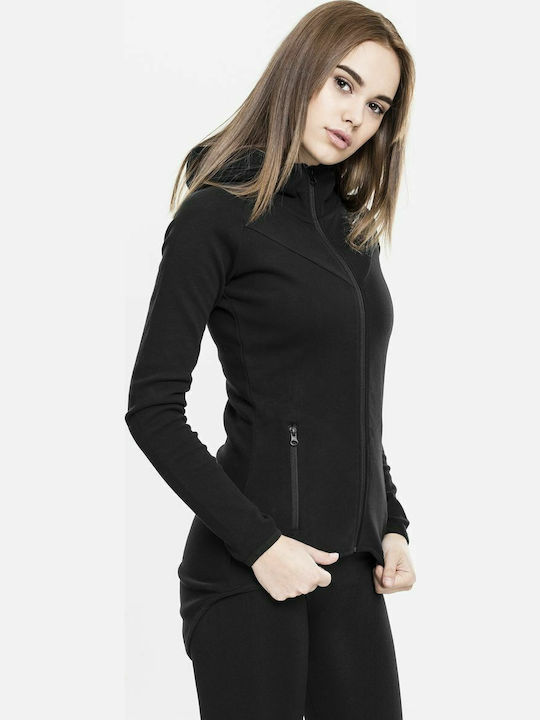 Women's Sweatshirt Jacket Hooded Black