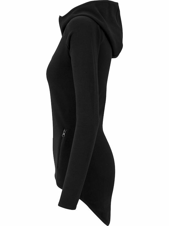 Women's Sweatshirt Jacket Hooded Black