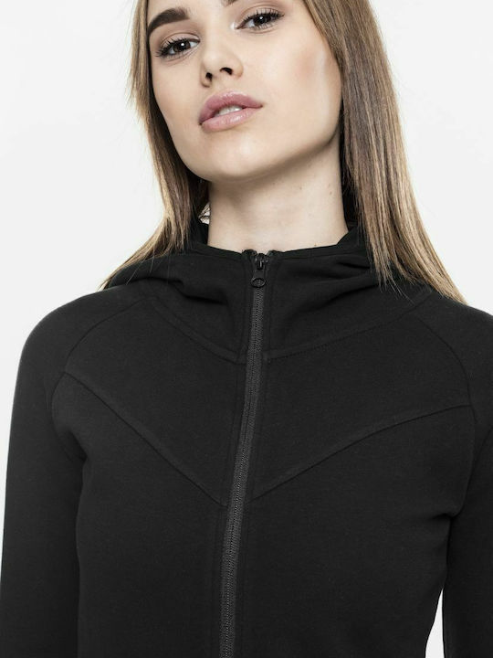 Women's Sweatshirt Jacket Hooded Black