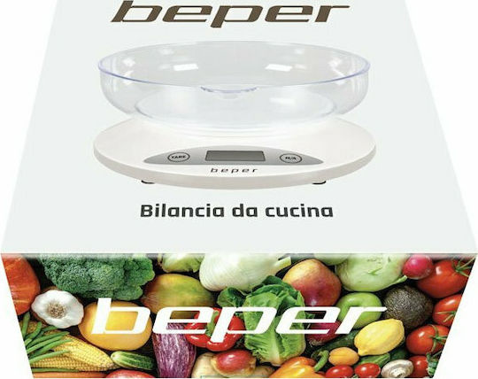 Beper Ψηφιακή Ζυγαριά Κουζίνας με Κάδο έως 5kg Λευκή