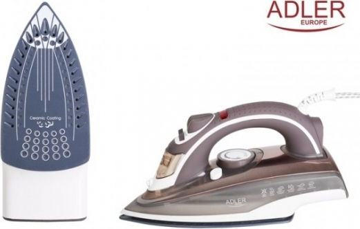 Adler Steam Iron 2200W with Ceramic Plate and Continuous Steam Supply 20g/min