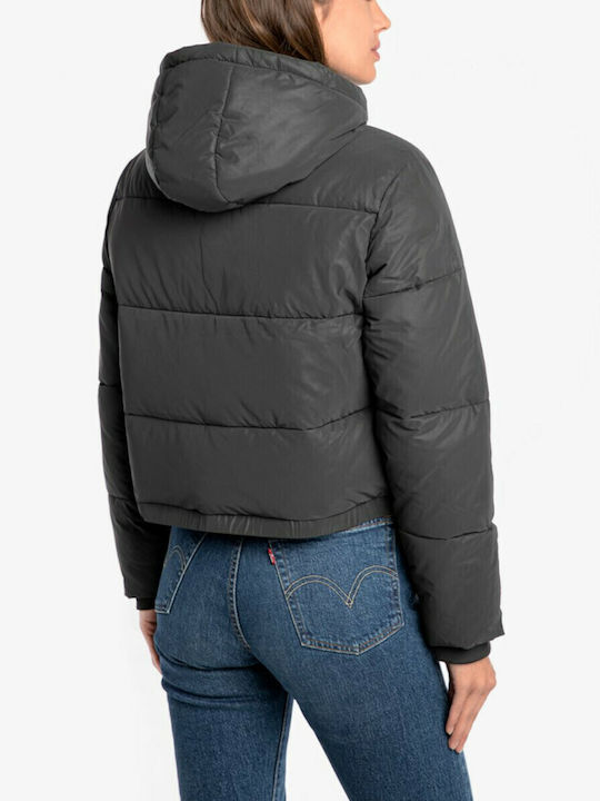 Monolis Women's Short Puffer Jacket for Winter Black
