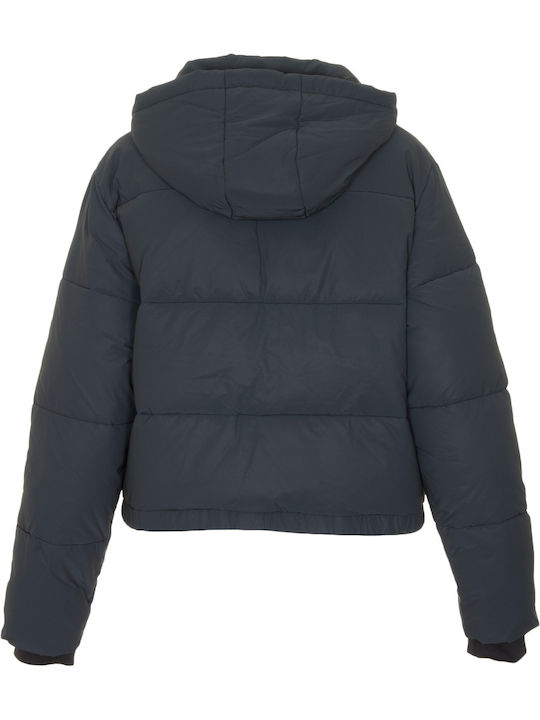 Monolis Women's Short Puffer Jacket for Winter Black