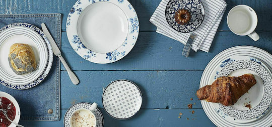Laura Ashley Blueprints Farfurie joasă din Porțelan Albastru cu Diametru 26cm