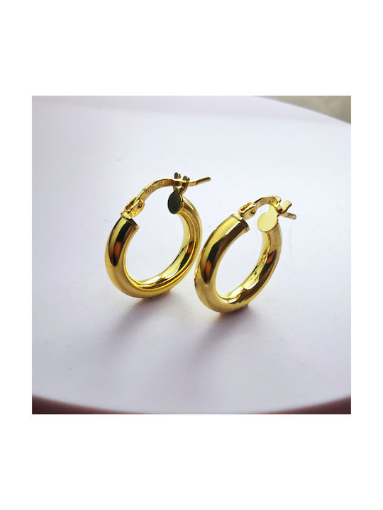 Earrings silver hoops 925 gold plated