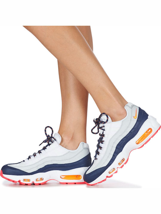 Air Max 95 OG Chunky Sneakers Midnight Navy / Pure Platinum / White / Laser Orange
