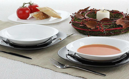 Luminarc Carine Plate Soup Glass White with Diameter 21cm