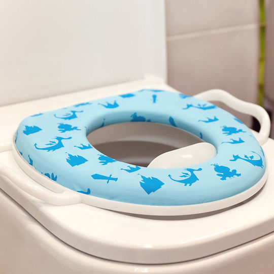Kiokids H&T Toddler Toilet Seat Light Blue with Handles & Removable Cushion