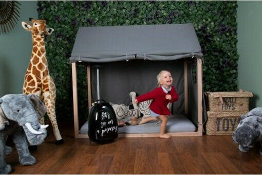 Vordach & Bett-Zelt Bett Tipi Haus Weiß 140x70cm