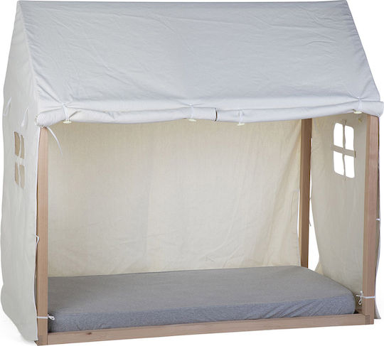 Vordach & Bett-Zelt Bett Tipi Haus Weiß 140x70cm