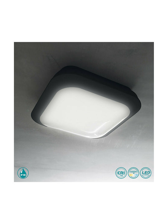 Gea Luce Sidhe Outdoor Ceiling Flush Mount with Integrated LED in Black Color GES920