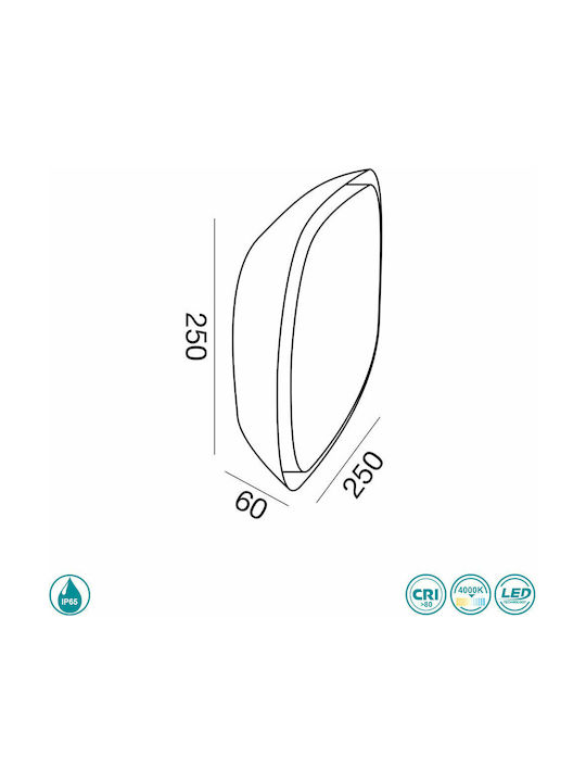 Gea Luce Asman Deckenleuchte für den Außenbereich mit integriertem LED in Gray Farbe GES091