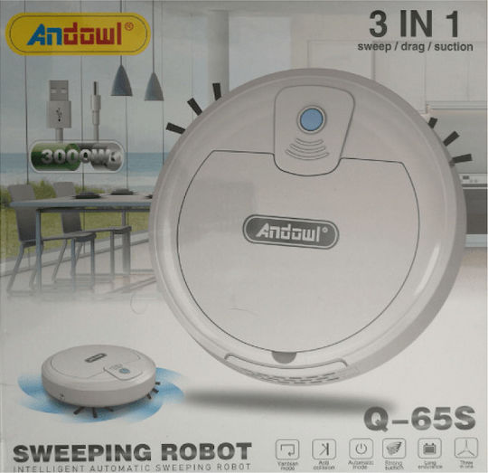Andowl Q-65S Σκούπα Ρομπότ με Πλοήγηση Αισθητήρων & Απορρόφηση 2000Pa Λευκή