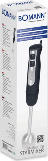 Bomann SM 6028 CB Ραβδομπλέντερ με Ανοξείδωτη Ράβδο 600W Μαύρο
