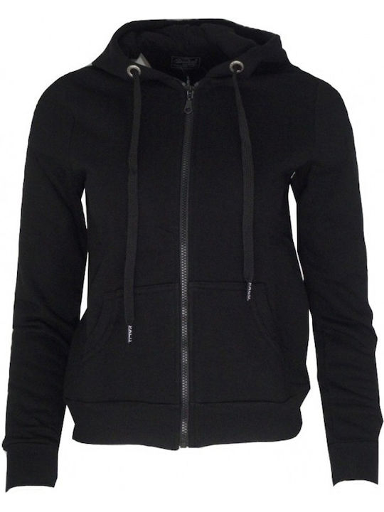 Women's Sweatshirt Jacket Hooded Black